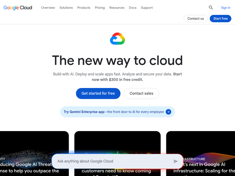 AI 和云计算服务 | Google Cloud站点快照