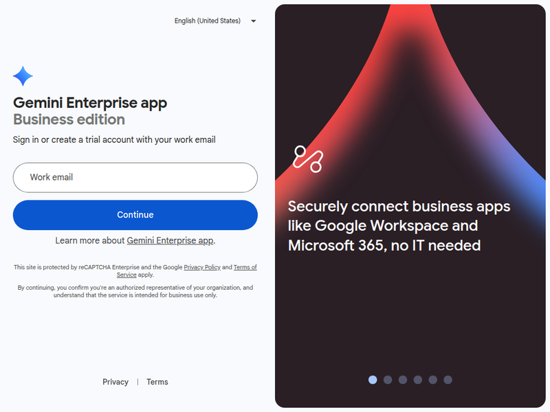 登录 | Gemini Enterprise – Business edition站点快照