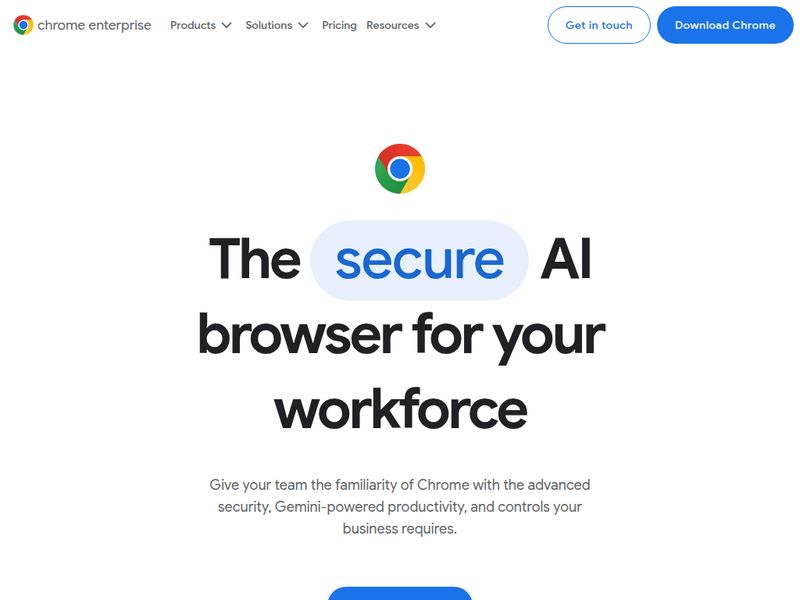 Chrome Enterprise - The Trusted Enterprise Browser for your Business站点快照