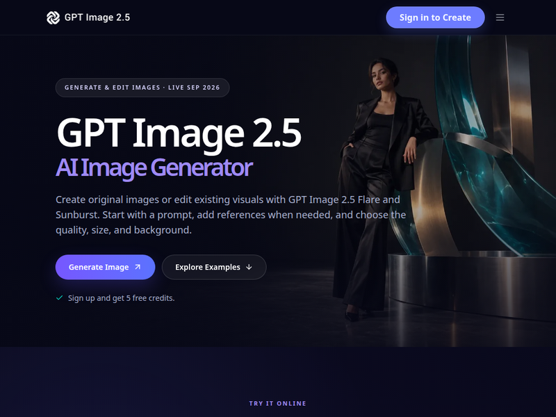 GPT Image 2.5 online站点缩略图
