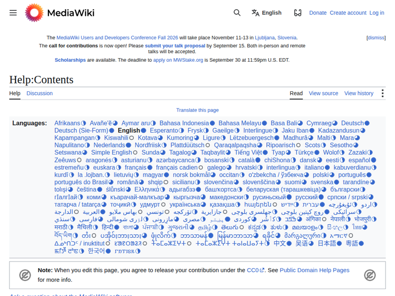 Help:Contents - MediaWiki站点快照