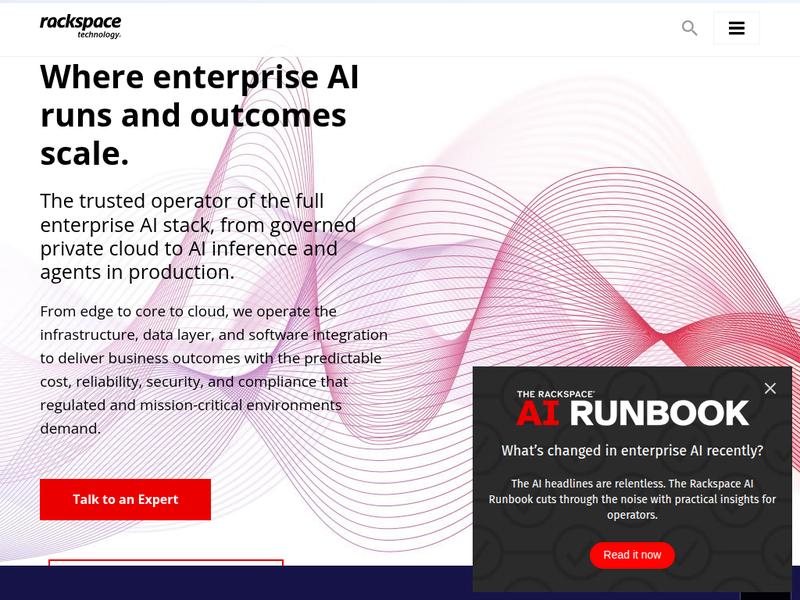 Rackspace Technology | Where Enterprise AI runs and outcomes scale站点快照